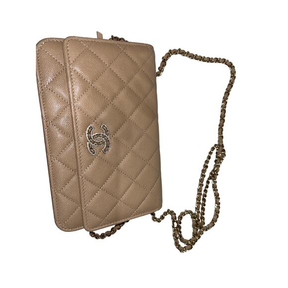 Chanel Wallet on a Chain in Beige Caviar - Picture 1 of 5